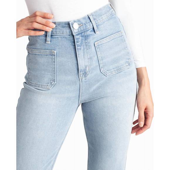 NEW NICOLE MILLER sutton place high rise flare jean in light blue - Picture 4 of 4